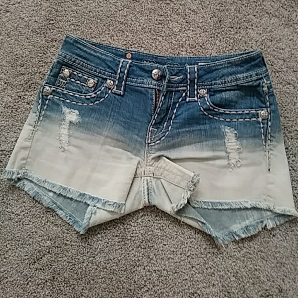 Miss me blue and white shorts